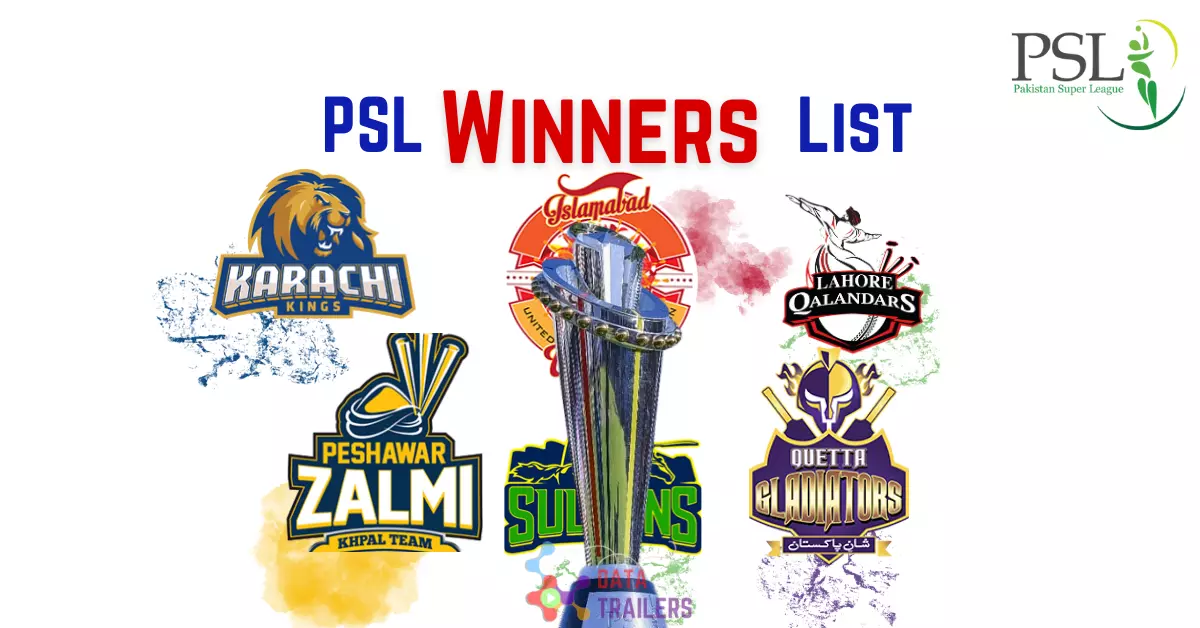 PSL Winners List Year Wise Data Trailerss