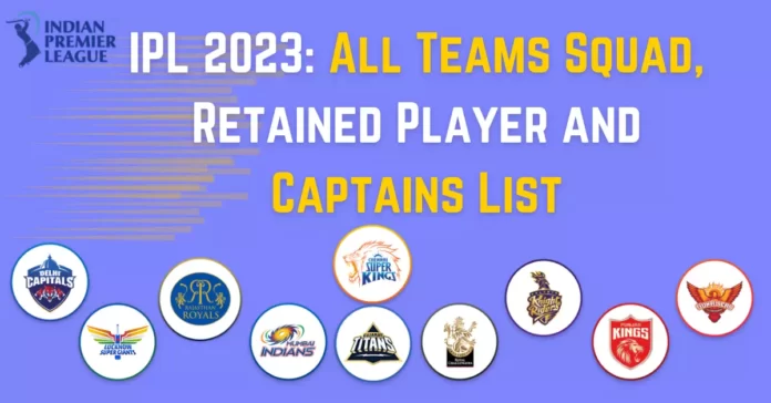 ipl 2023 squad and retained players