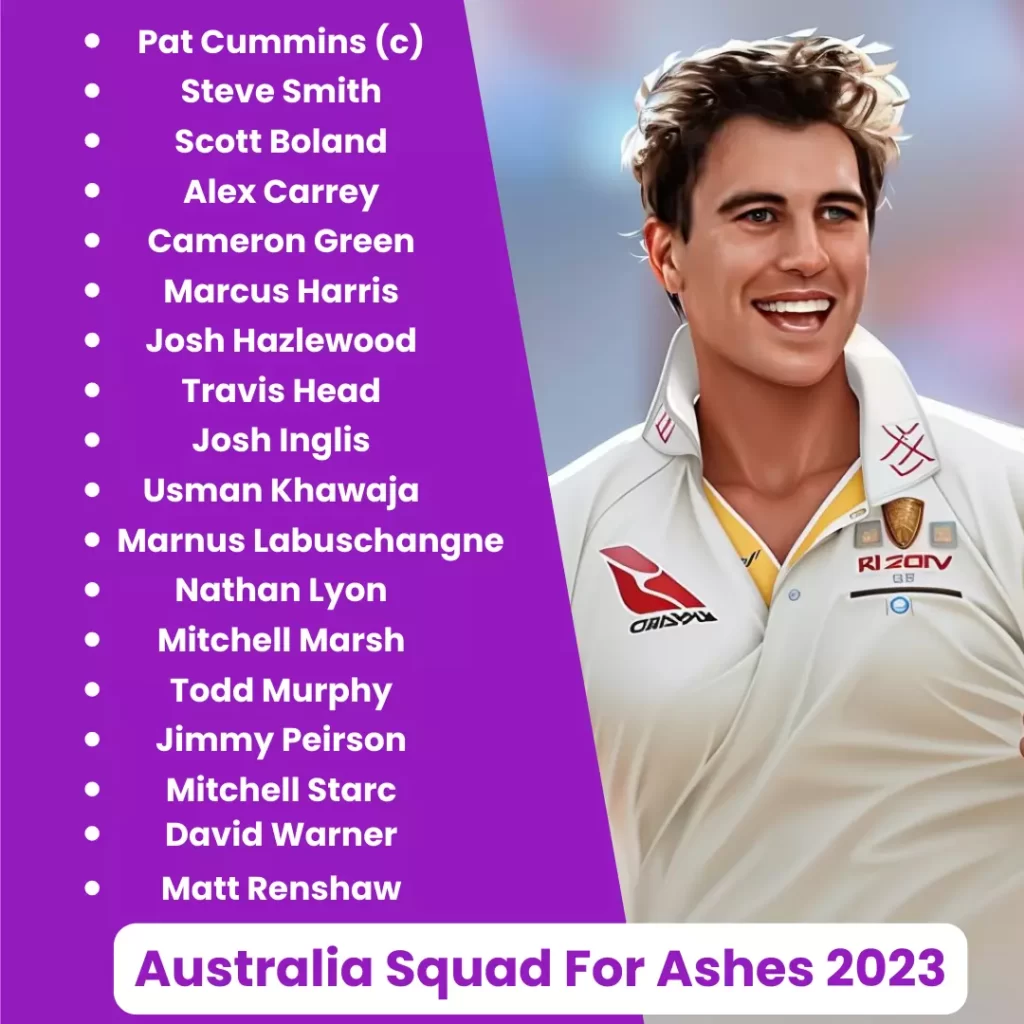 australia squad for ashes 2023