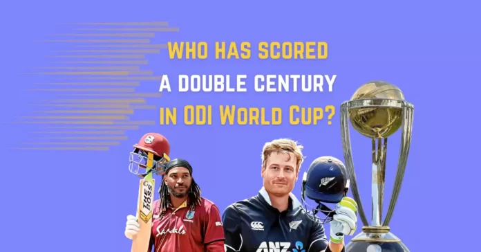 In 2015 ODI World Cup, Chris Gayle became the first batter to hit a double century in an ODI World Cup.