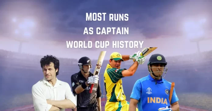 highest runs as captain in odi world cup