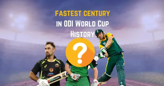 fastest century in odi world cup